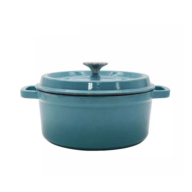 YFES009  Enameled Cast Iron Balti Dish Casserole Seafood Pot with Wide Loop Handles